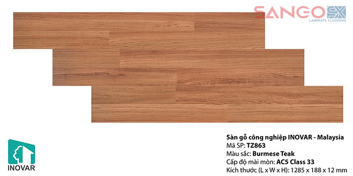 Sàn gỗ Inovar TZ 12mm bản to