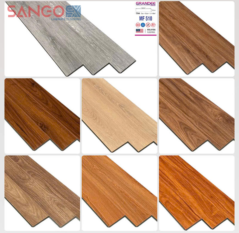 Bảng mẫu sàn gỗ Grandee HDF xanh Malaysia
