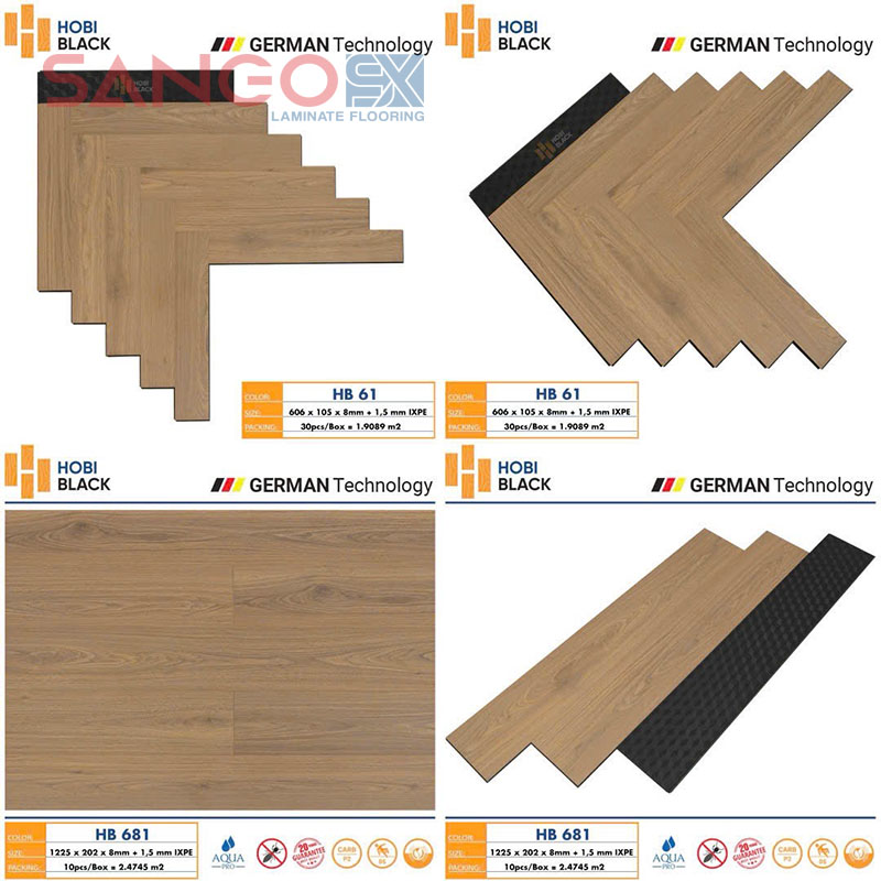 mẫu sàn gỗ công nghiệp xương cá Hobi HB61