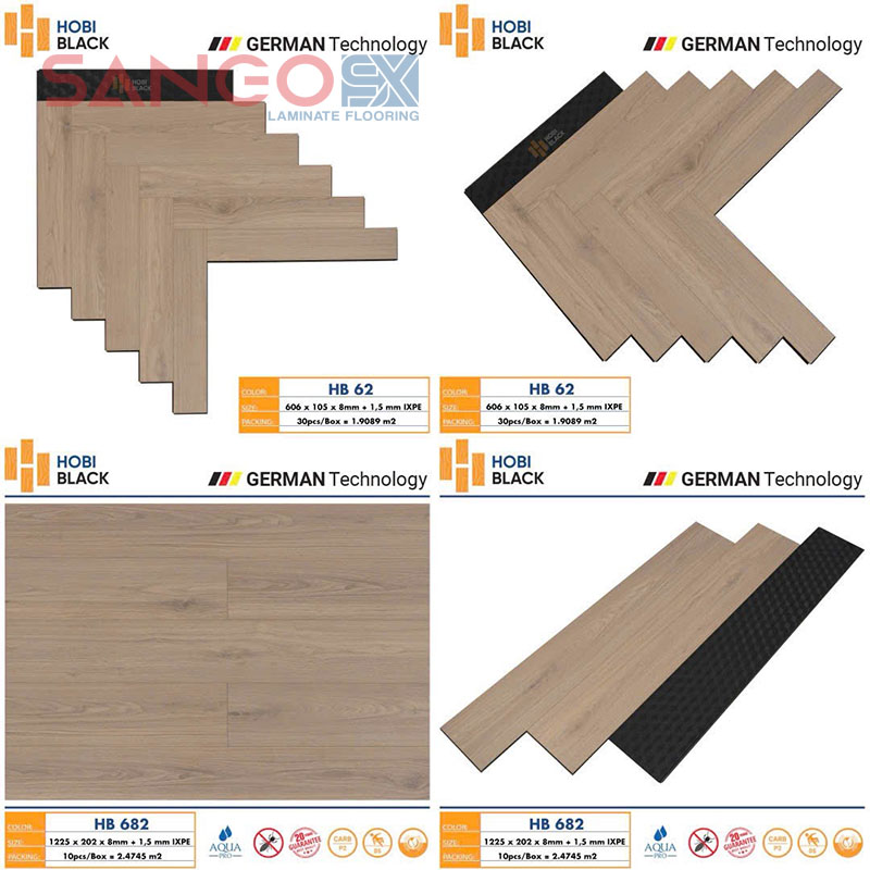 Mẫu sàn gỗ công nghiệp xương cá Hobi HB62